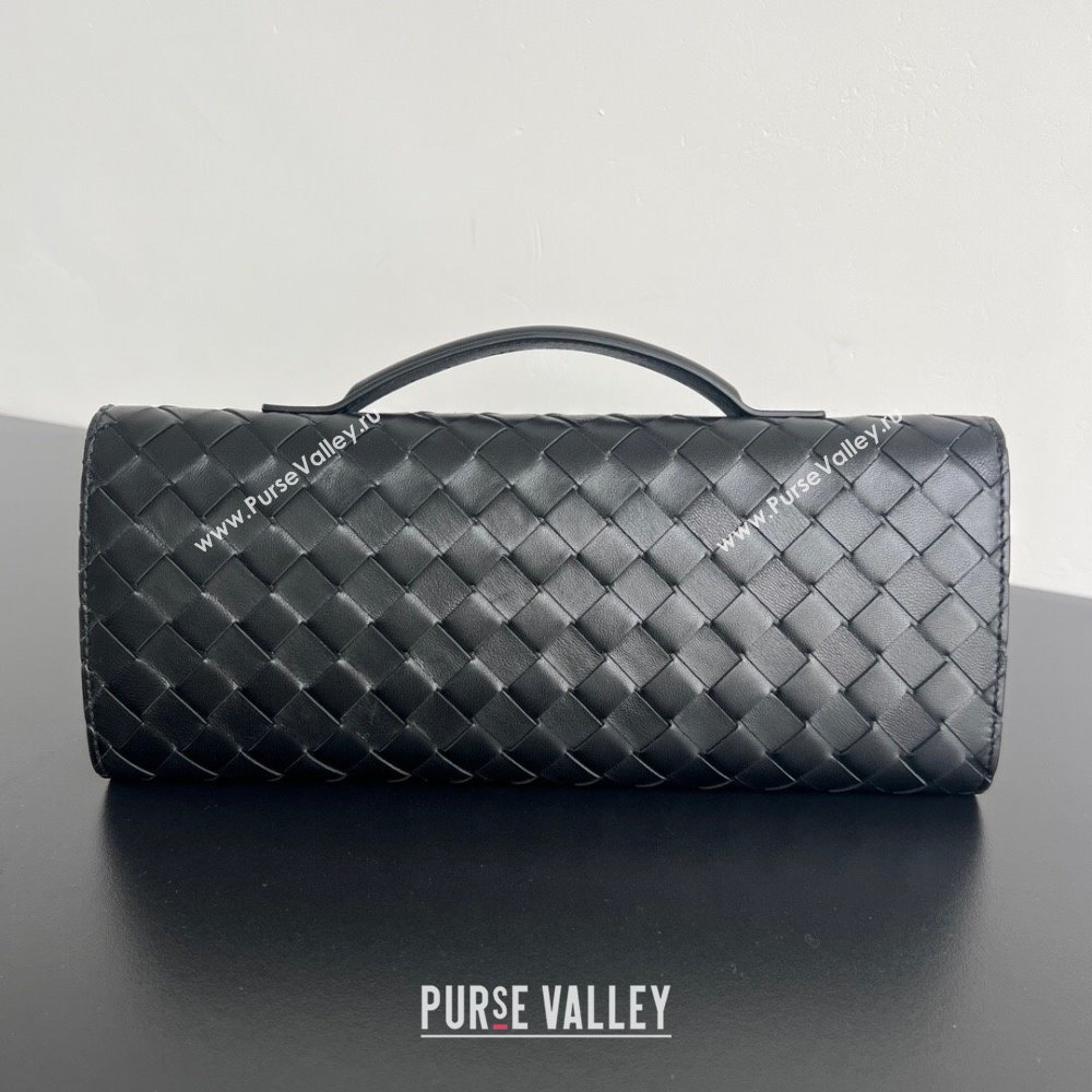 Bottega Veneta Long Clutch Bag Andiamo in Intrecciato Leather Black 2025 741511 (WT-251119036)
