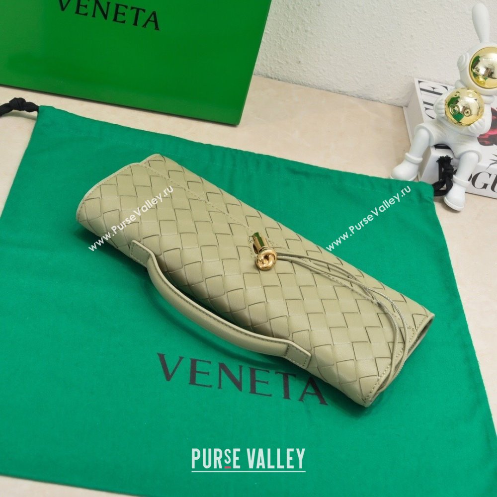 Bottega Veneta Long Clutch Bag Andiamo in Intrecciato Leather Travertine Green 2025 741511 (WT-251119033)