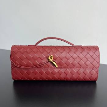 Bottega Veneta Long Clutch Bag Andiamo in Intrecciato Leather Barolo Red 2025 741511 (WT-251119040)