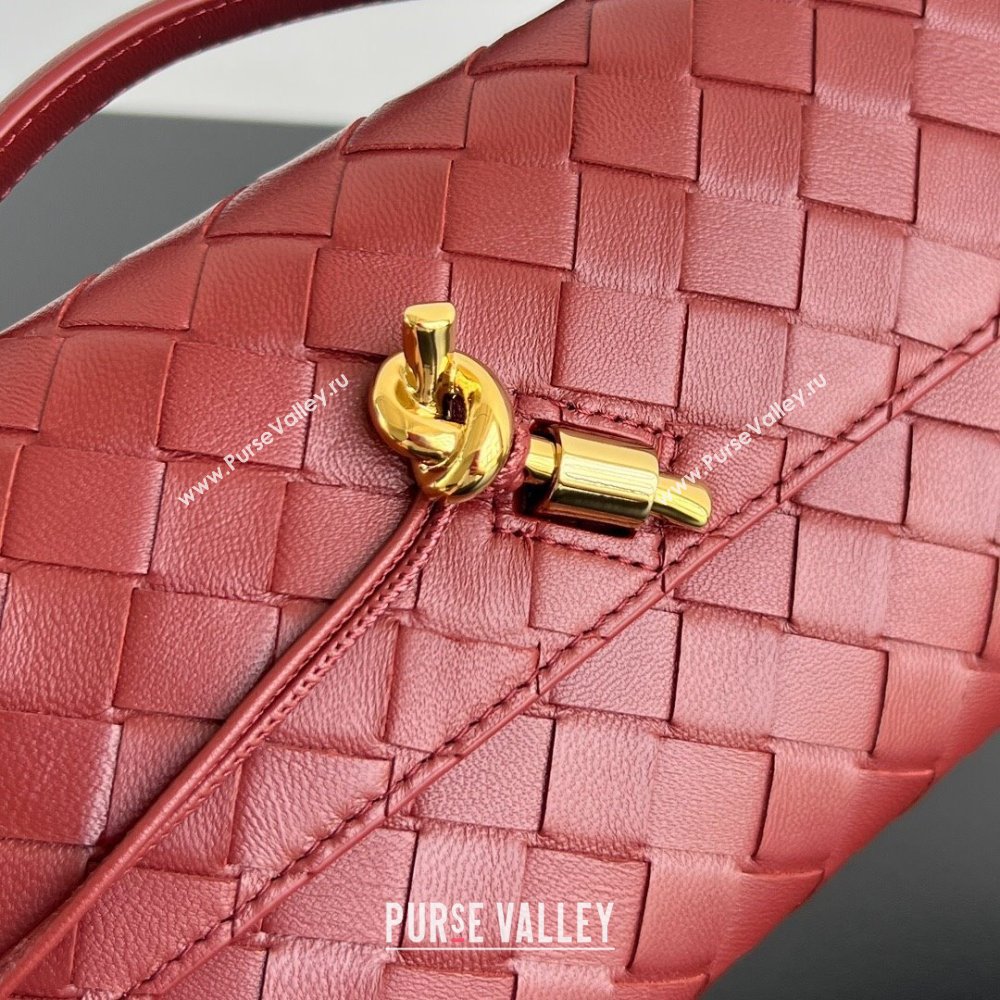 Bottega Veneta Long Clutch Bag Andiamo in Intrecciato Leather Barolo Red 2025 741511 (WT-251119040)