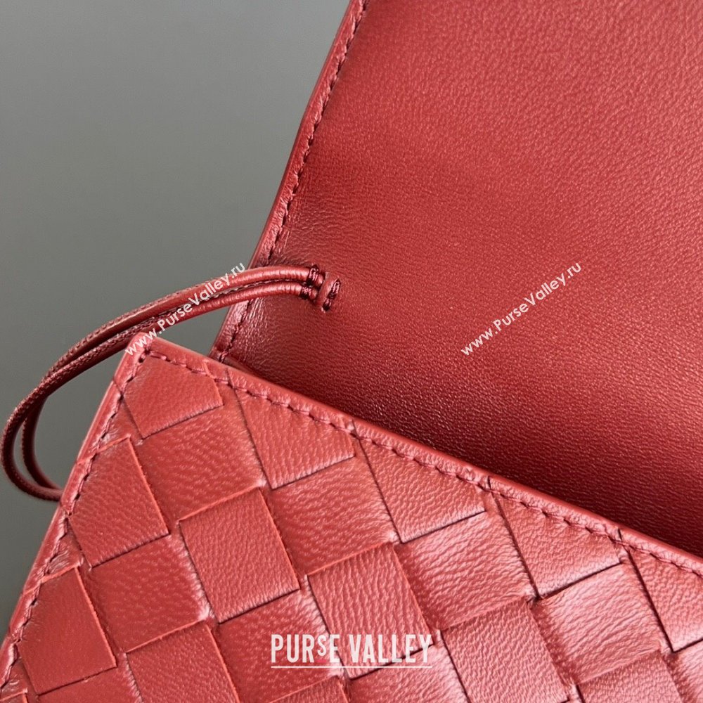 Bottega Veneta Long Clutch Bag Andiamo in Intrecciato Leather Barolo Red 2025 741511 (WT-251119040)