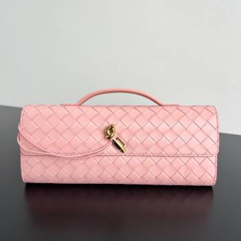 Bottega Veneta Long Clutch Bag Andiamo in Intrecciato Leather Rose Pink 2025 741511 (WT-251119041)