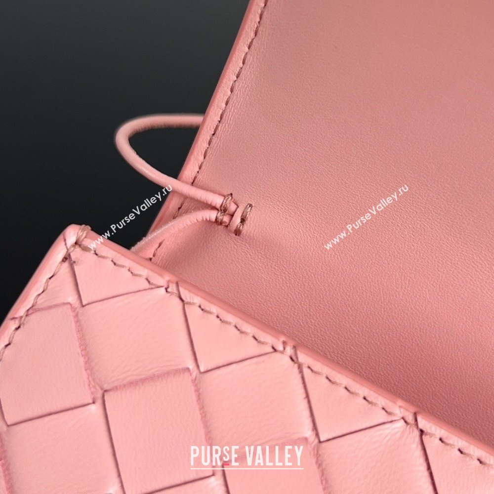 Bottega Veneta Long Clutch Bag Andiamo in Intrecciato Leather Rose Pink 2025 741511 (WT-251119041)