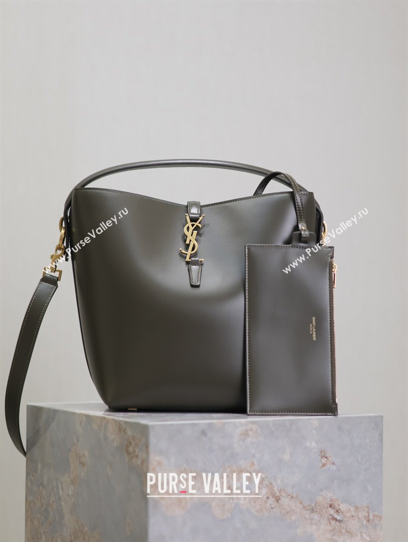 Saint Laurent LE 37 Bucket Bag in Shiny Calfskin 742828 Deep Musk 2024 (YY-241218047)