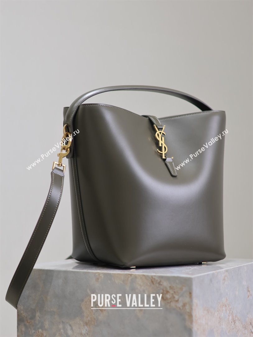 Saint Laurent LE 37 Bucket Bag in Shiny Calfskin 742828 Deep Musk 2024 (YY-241218047)