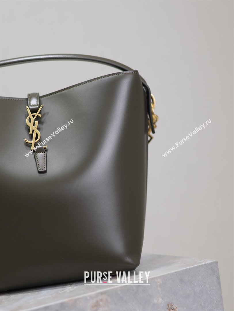 Saint Laurent LE 37 Bucket Bag in Shiny Calfskin 742828 Deep Musk 2024 (YY-241218047)