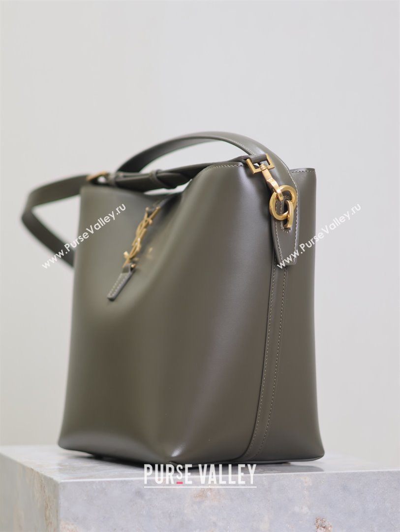 Saint Laurent LE 37 Bucket Bag in Shiny Calfskin 742828 Deep Musk 2024 (YY-241218047)