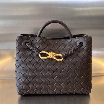 Bottega Veneta Small Andiamo Top Handle Bag in Intrecciato Leather 743568 Fondant Brown 2025 0731 (WT-250731045)