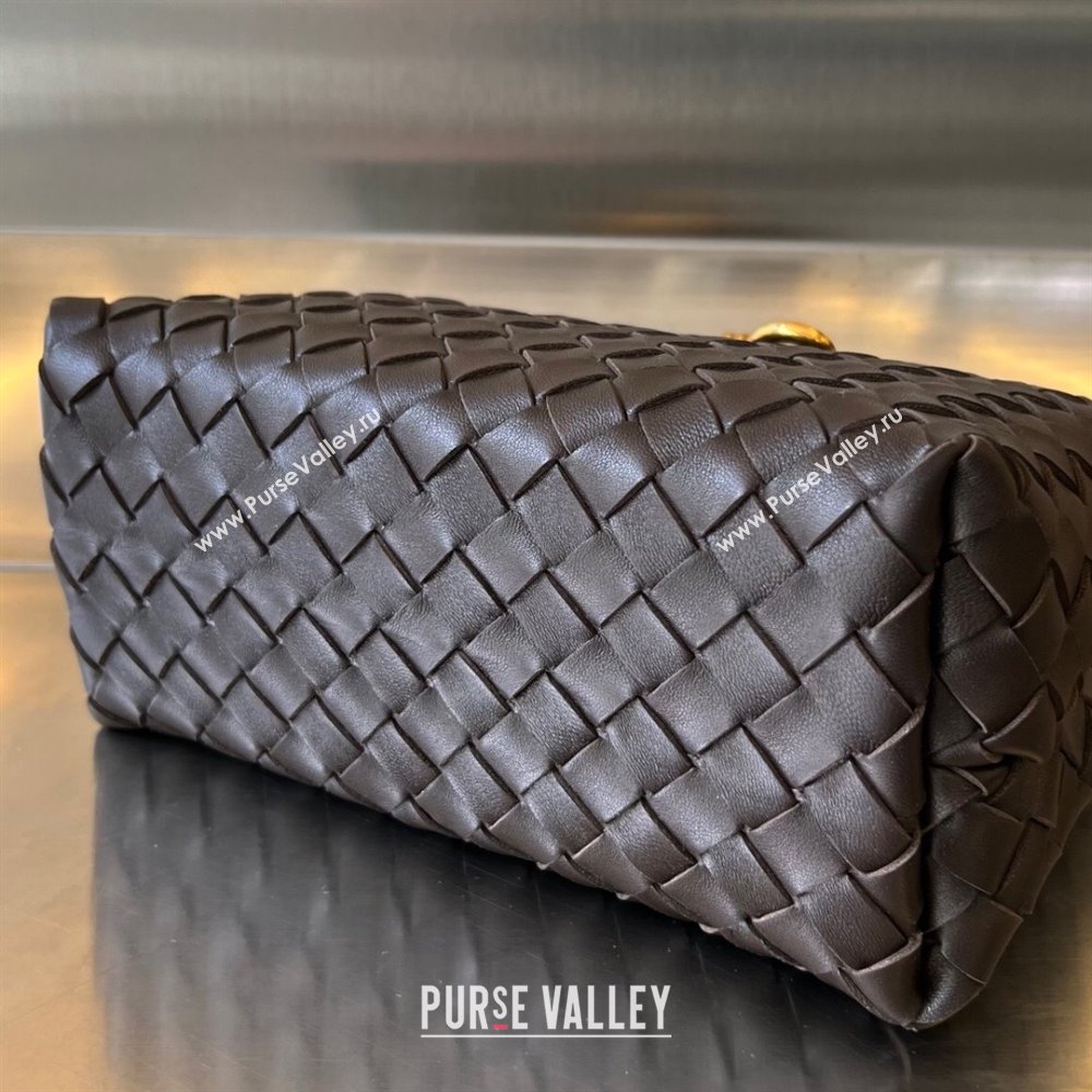 Bottega Veneta Small Andiamo Top Handle Bag in Intrecciato Leather 743568 Fondant Brown 2025 0731 (WT-250731045)