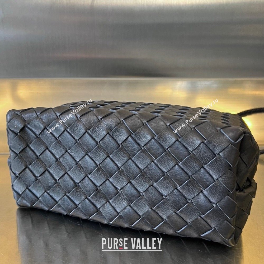 Bottega Veneta Small Andiamo Top Handle Bag in Intrecciato Leather 743568 Space/Silver 2025 0731 (WT-250731047)