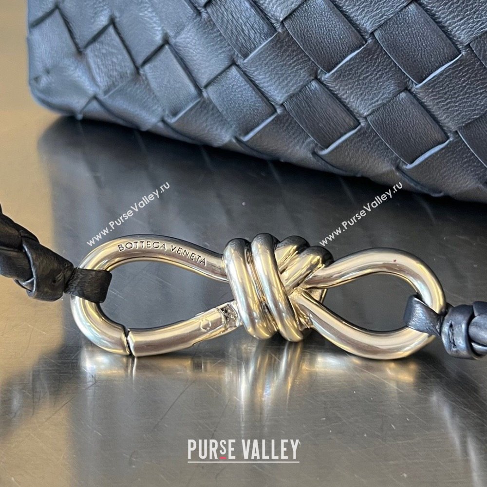 Bottega Veneta Small Andiamo Top Handle Bag in Intrecciato Leather 743568 Space/Silver 2025 0731 (WT-250731047)