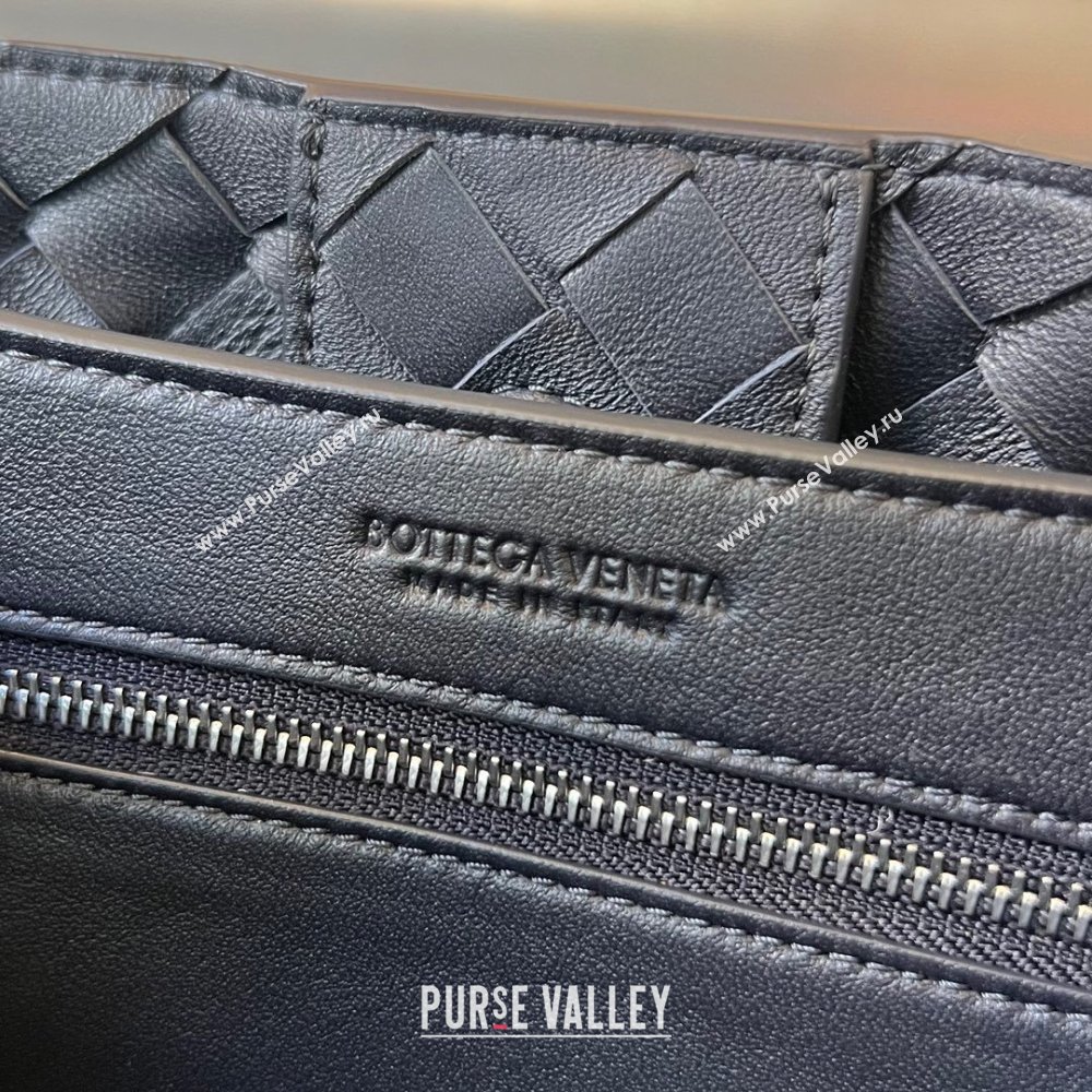 Bottega Veneta Small Andiamo Top Handle Bag in Intrecciato Leather 743568 Space/Silver 2025 0731 (WT-250731047)