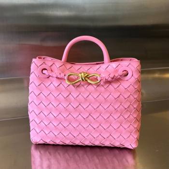 Bottega Veneta Small Andiamo Top Handle Bag in Intrecciato Leather 743568 Pink2 2025 0731 (WT-250731048)