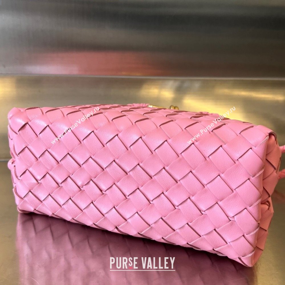 Bottega Veneta Small Andiamo Top Handle Bag in Intrecciato Leather 743568 Pink2 2025 0731 (WT-250731048)
