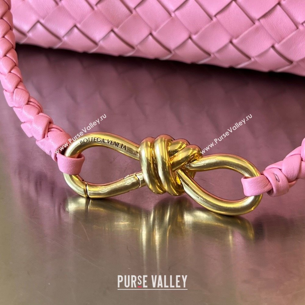 Bottega Veneta Small Andiamo Top Handle Bag in Intrecciato Leather 743568 Pink2 2025 0731 (WT-250731048)