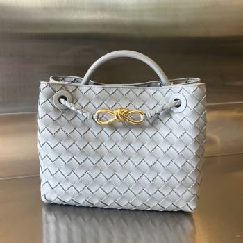Bottega Veneta Small Andiamo Top Handle Bag in Intrecciato Leather 743568 Agate Grey 2025 0731 (WT-250731050)