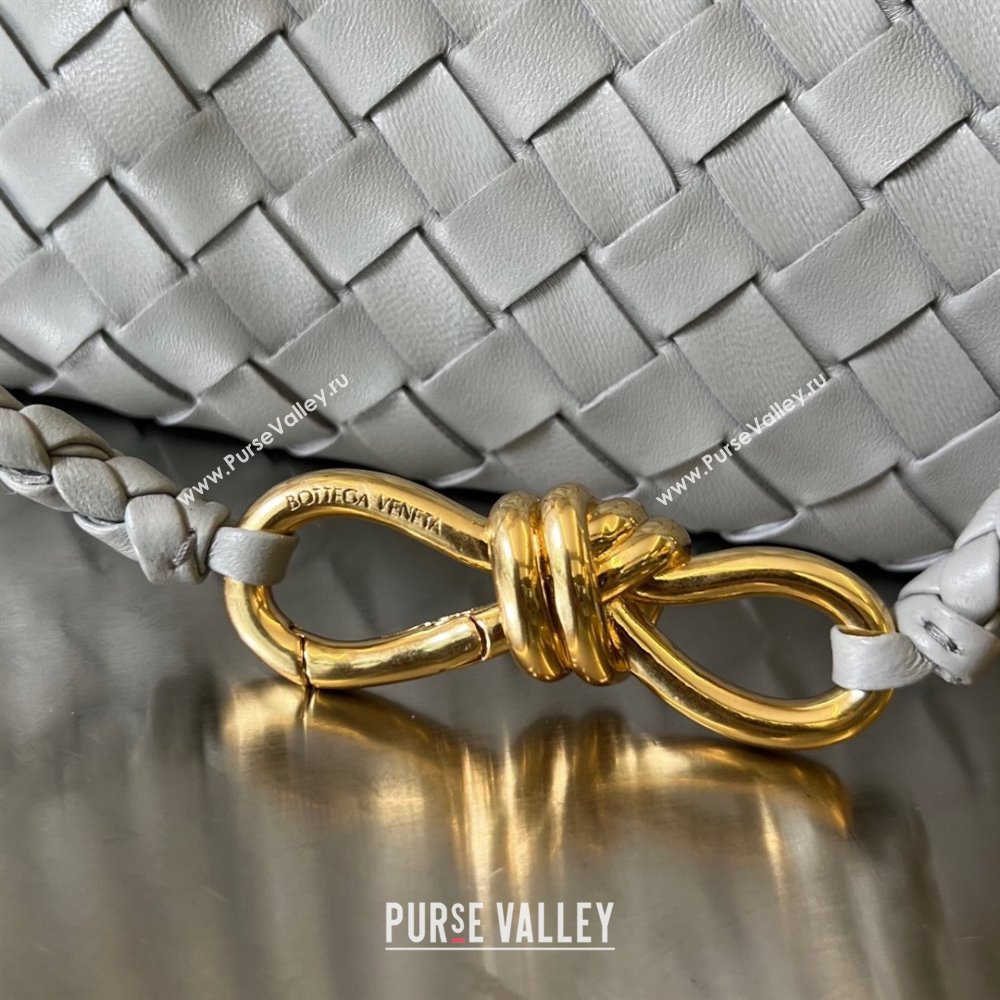 Bottega Veneta Small Andiamo Top Handle Bag in Intrecciato Leather 743568 Agate Grey 2025 0731 (WT-250731050)