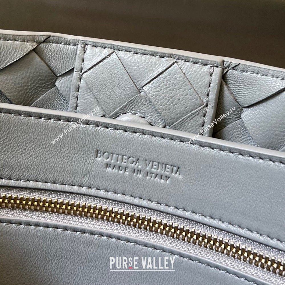 Bottega Veneta Small Andiamo Top Handle Bag in Intrecciato Leather 743568 Agate Grey 2025 0731 (WT-250731050)