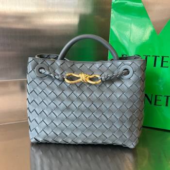 Bottega Veneta Small Andiamo Top Handle Bag in Intrecciato Leather 743568 Slate Grey 2025 0731 (WT-250731051)