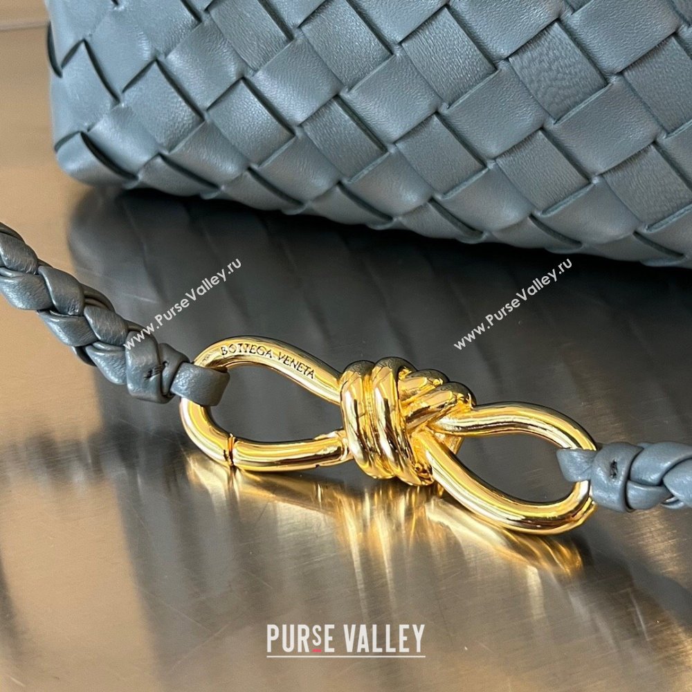Bottega Veneta Small Andiamo Top Handle Bag in Intrecciato Leather 743568 Slate Grey 2025 0731 (WT-250731051)