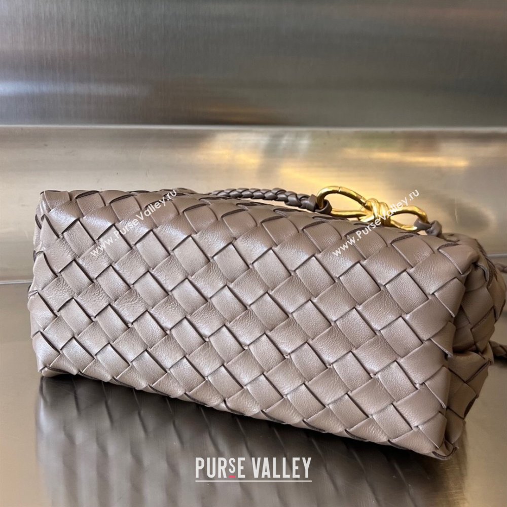 Bottega Veneta Small Andiamo Top Handle Bag in Intrecciato Leather 743568 Taupe Grey 2025 0731 (WT-250731053)