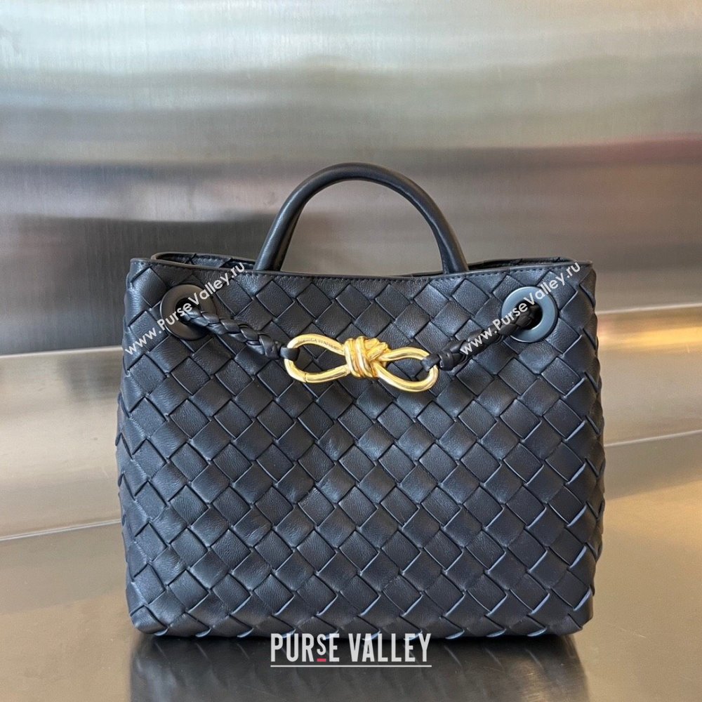 Bottega Veneta Small Andiamo Top Handle Bag in Intrecciato Leather 743568 Space/Gold 2025 0731 (WT-250731054)