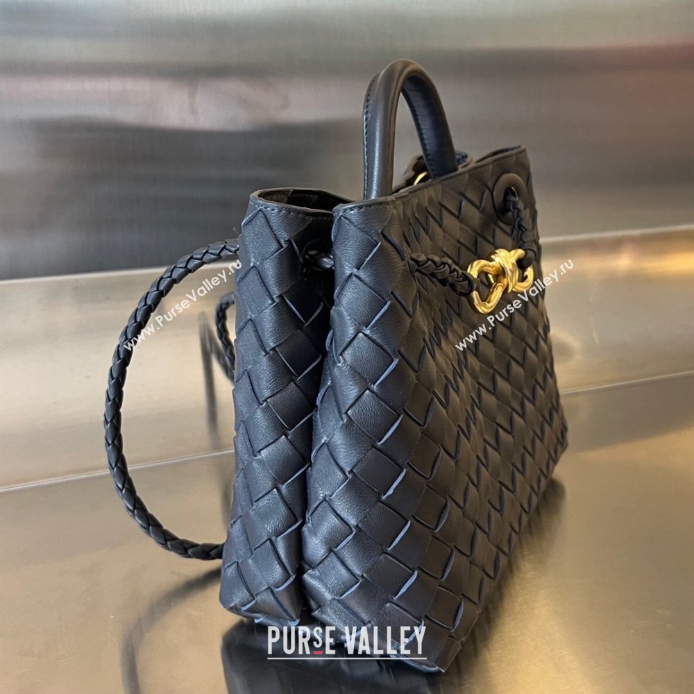 Bottega Veneta Small Andiamo Top Handle Bag in Intrecciato Leather 743568 Space/Gold 2025 0731 (WT-250731054)