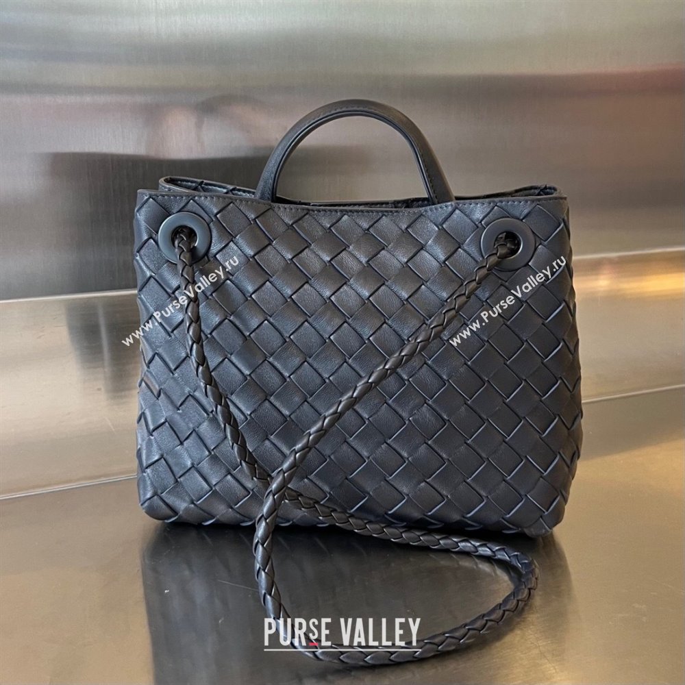 Bottega Veneta Small Andiamo Top Handle Bag in Intrecciato Leather 743568 Space/Gold 2025 0731 (WT-250731054)