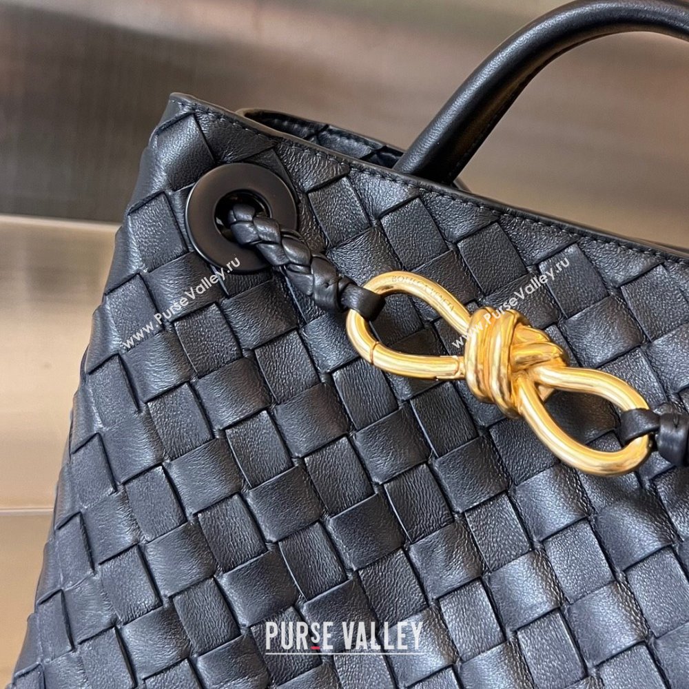 Bottega Veneta Small Andiamo Top Handle Bag in Intrecciato Leather 743568 Space/Gold 2025 0731 (WT-250731054)