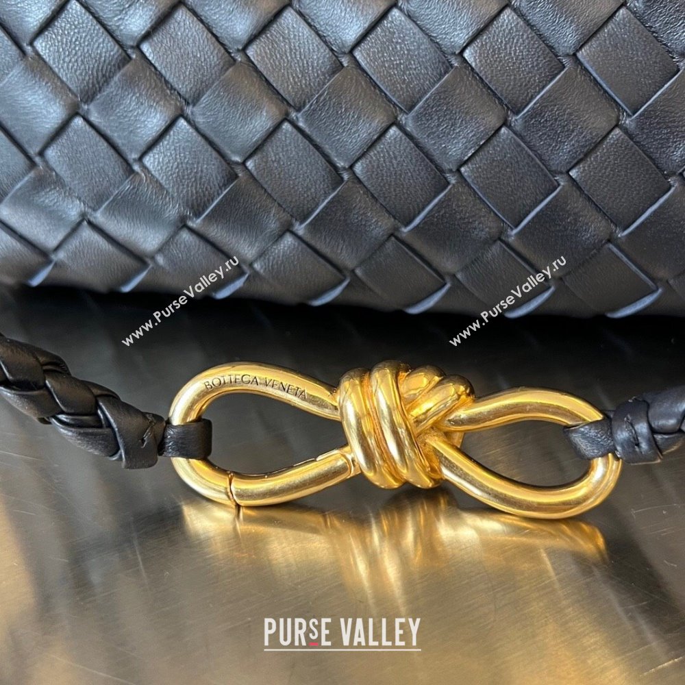 Bottega Veneta Small Andiamo Top Handle Bag in Intrecciato Leather 743568 Space/Gold 2025 0731 (WT-250731054)