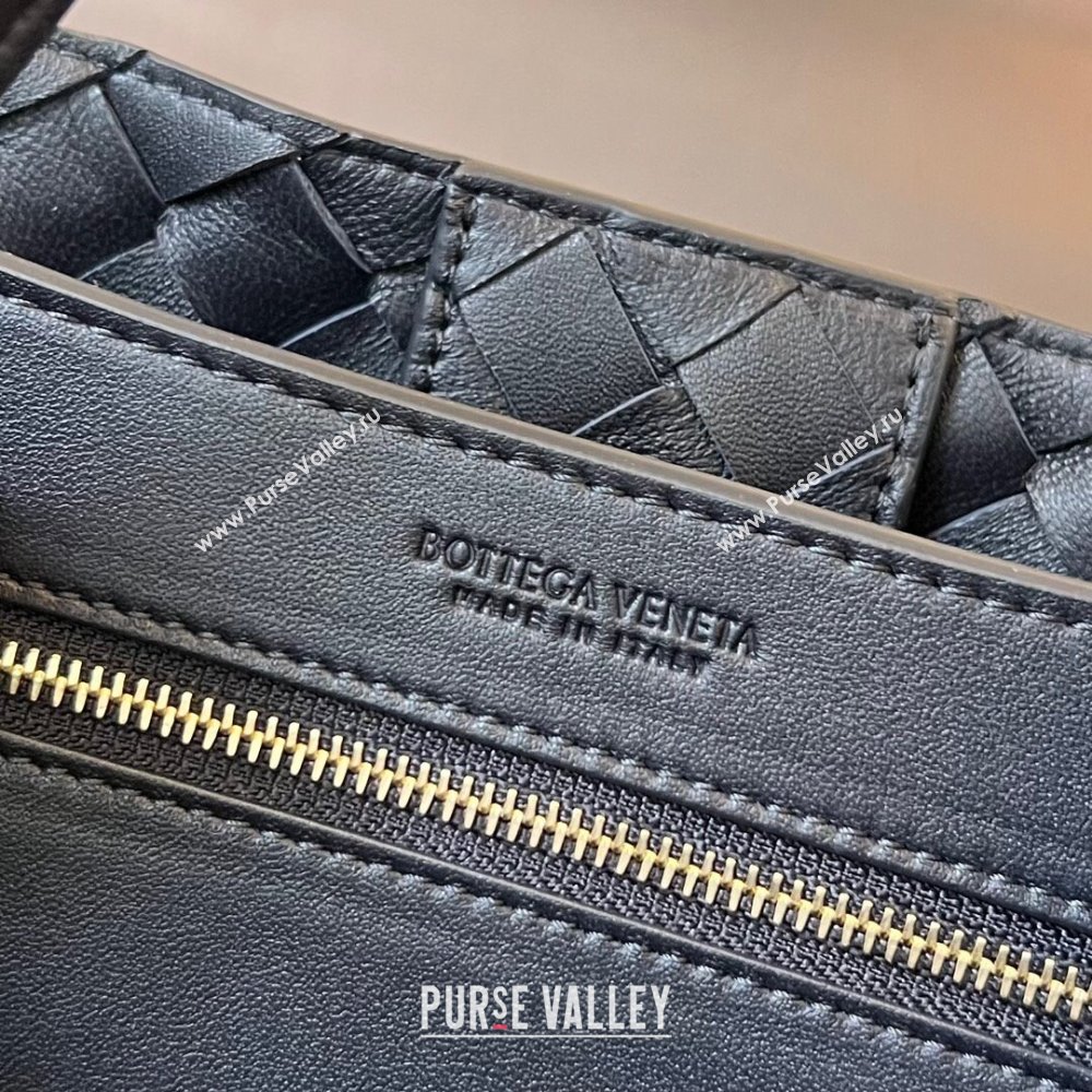 Bottega Veneta Small Andiamo Top Handle Bag in Intrecciato Leather 743568 Space/Gold 2025 0731 (WT-250731054)