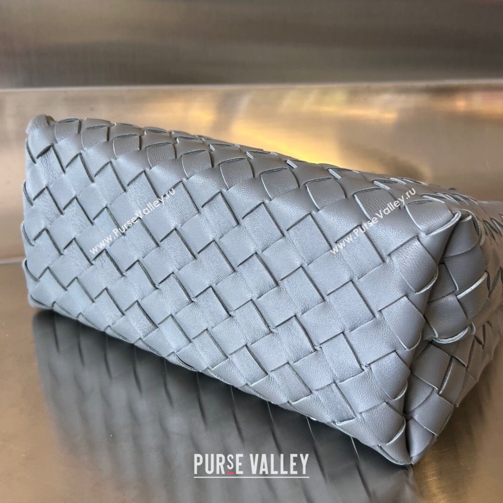 Bottega Veneta Small Andiamo Top Handle Bag in Intrecciato Leather 743568 Thounder Grey 2025 0731 (WT-250731055)