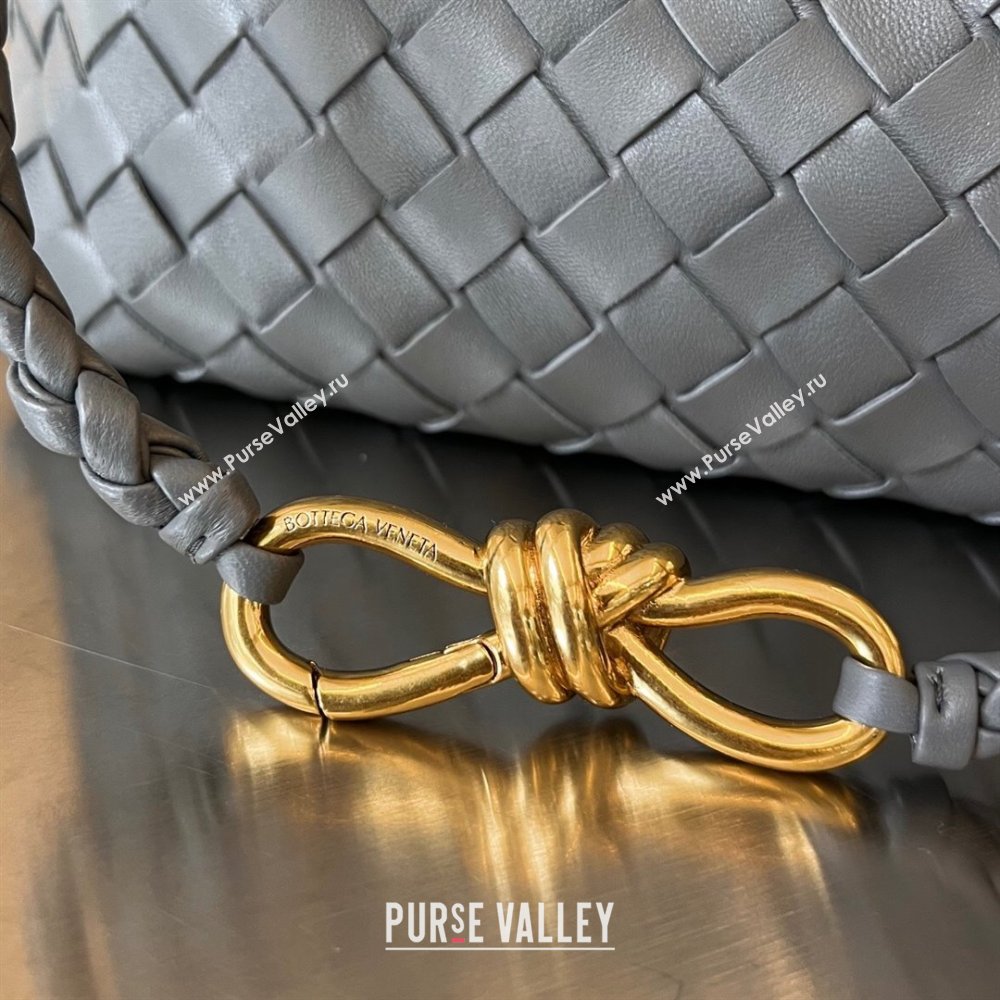 Bottega Veneta Small Andiamo Top Handle Bag in Intrecciato Leather 743568 Thounder Grey 2025 0731 (WT-250731055)
