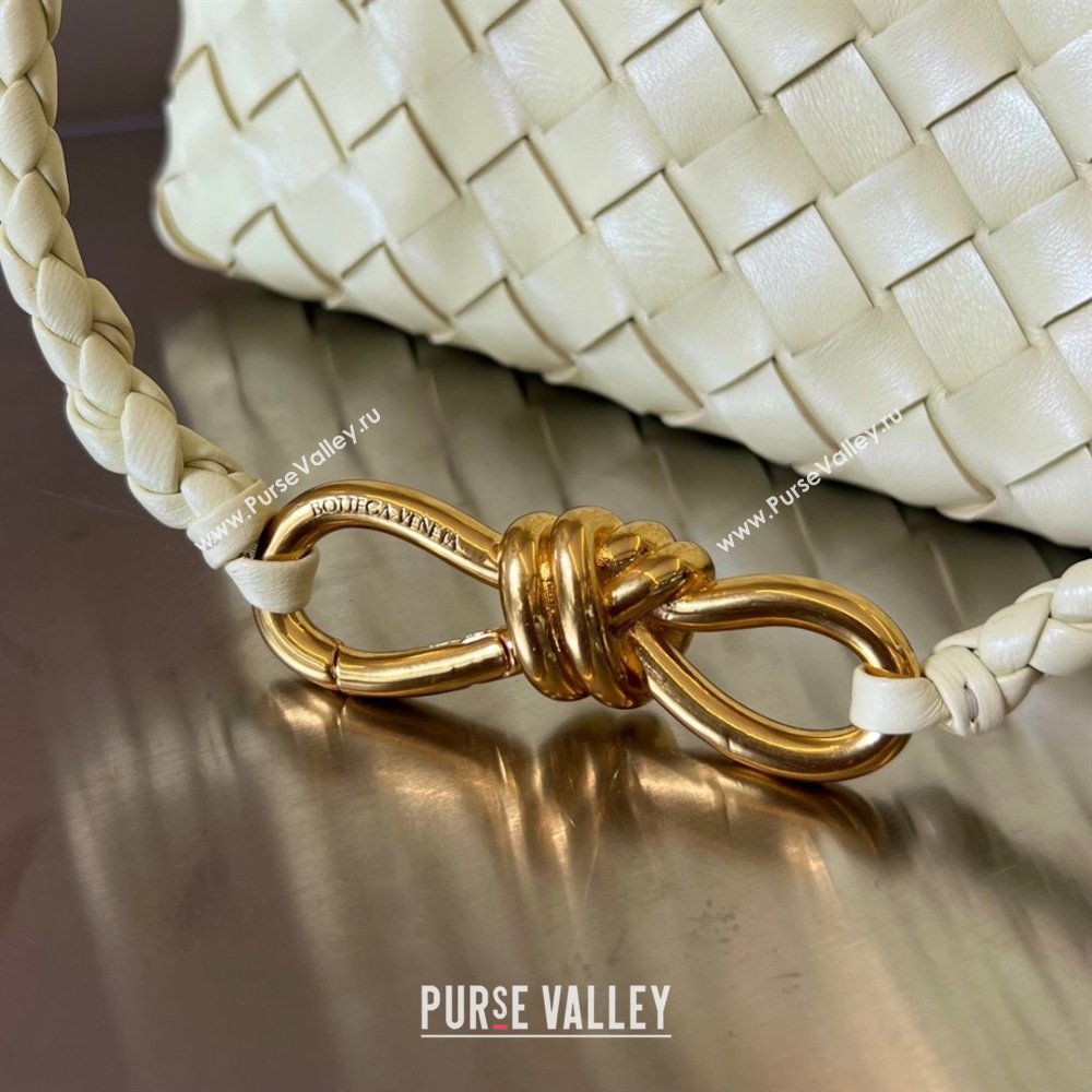 Bottega Veneta Small Andiamo Top Handle Bag in Intrecciato Leather 743568 Ice Cream Yellow 2025 0731 (WT-250731056)
