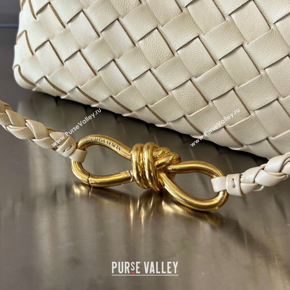 Bottega Veneta Small Andiamo Top Handle Bag in Intrecciato Leather 743568 Oat Yellow 2025 0731 (WT-250731057)