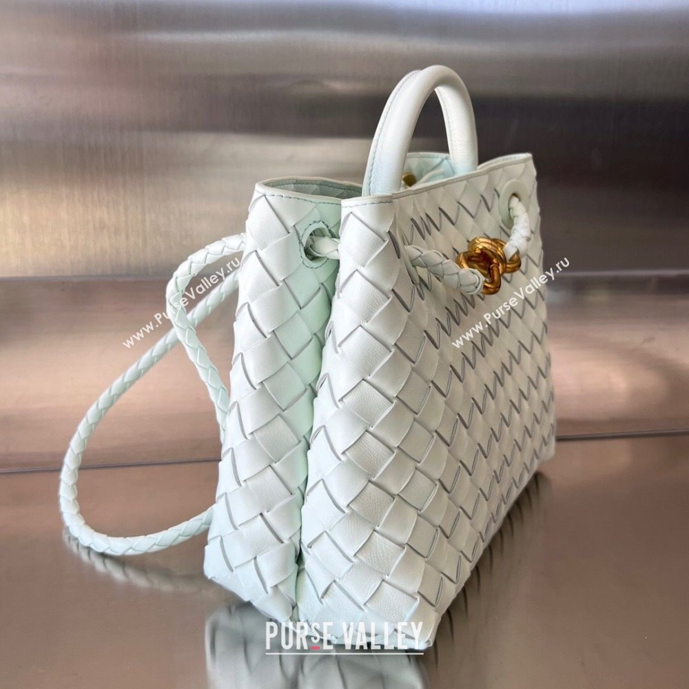 Bottega Veneta Small Andiamo Top Handle Bag in Intrecciato Leather 743568 Ice Blue 2025 0731 (WT-250731058)