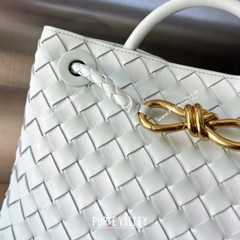 Bottega Veneta Small Andiamo Top Handle Bag in Intrecciato Leather 743568 Ice Blue 2025 0731 (WT-250731058)