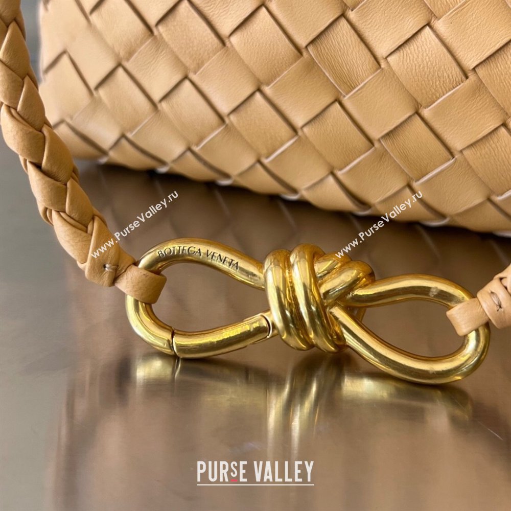 Bottega Veneta Small Andiamo Top Handle Bag in Intrecciato Leather 743568 Almond Yellow 2025 0731 (WT-250731059)