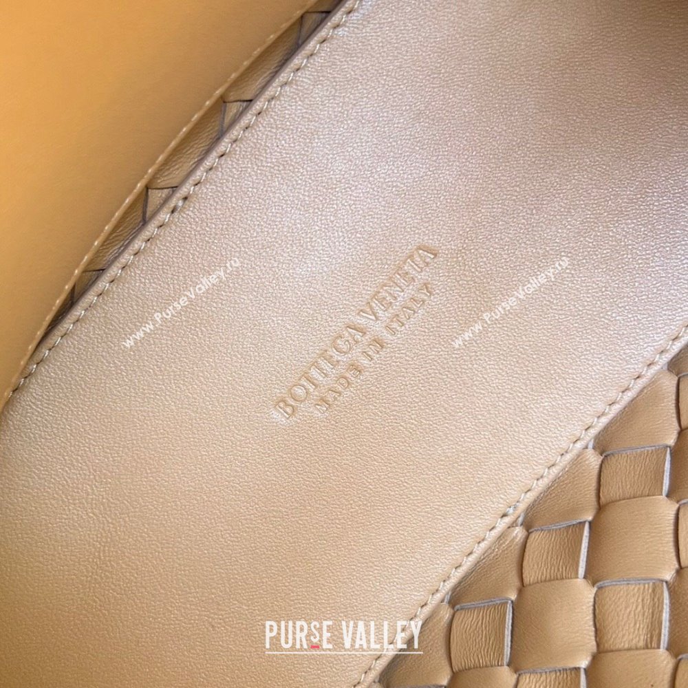 Bottega Veneta Small Andiamo Top Handle Bag in Intrecciato Leather 743568 Almond Yellow 2025 0731 (WT-250731059)