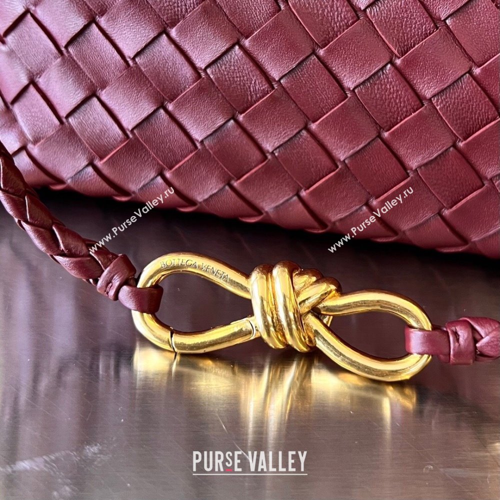 Bottega Veneta Small Andiamo Top Handle Bag in Intrecciato Leather 743568 Dark Burgundy 2025 0731 (WT-250731060)