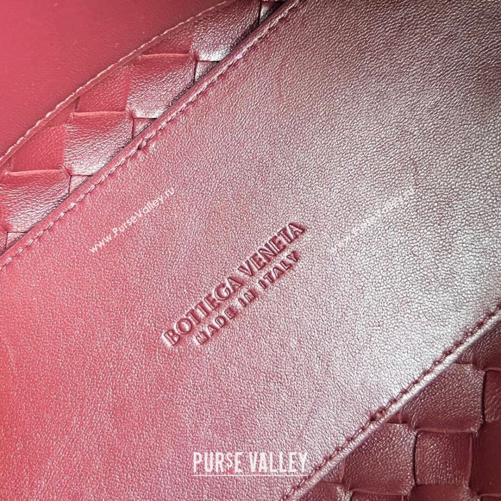 Bottega Veneta Small Andiamo Top Handle Bag in Intrecciato Leather 743568 Dark Burgundy 2025 0731 (WT-250731060)
