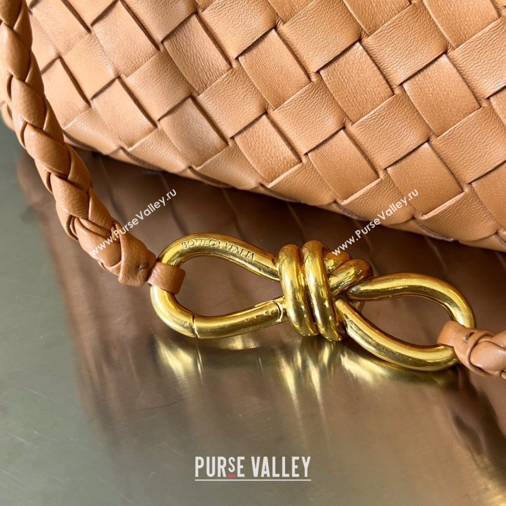 Bottega Veneta Small Andiamo Top Handle Bag in Intrecciato Leather 743568 Light Brown 2025 0731 (WT-250731061)