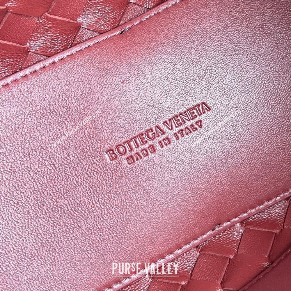 Bottega Veneta Small Andiamo Top Handle Bag in Intrecciato Leather 743568 Sapele Red 2025 0731 (WT-250731040)