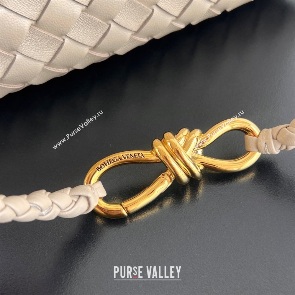Bottega Veneta Small Andiamo Top Handle Bag in Intrecciato Leather 743568 Dusty Beige 2025 0731 (WT-250731041)