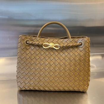 Bottega Veneta Medium Andiamo Top Handle Bag in Intrecciato Leather 743572 Acorn Brown 2025 0731 (WT-250731016)