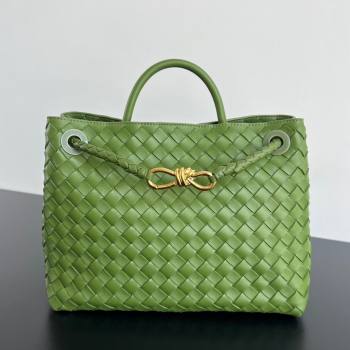 Bottega Veneta Medium Andiamo Top Handle Bag in Intrecciato Leather 743572 Matcha Green 2025 0731 (WT-250731006)