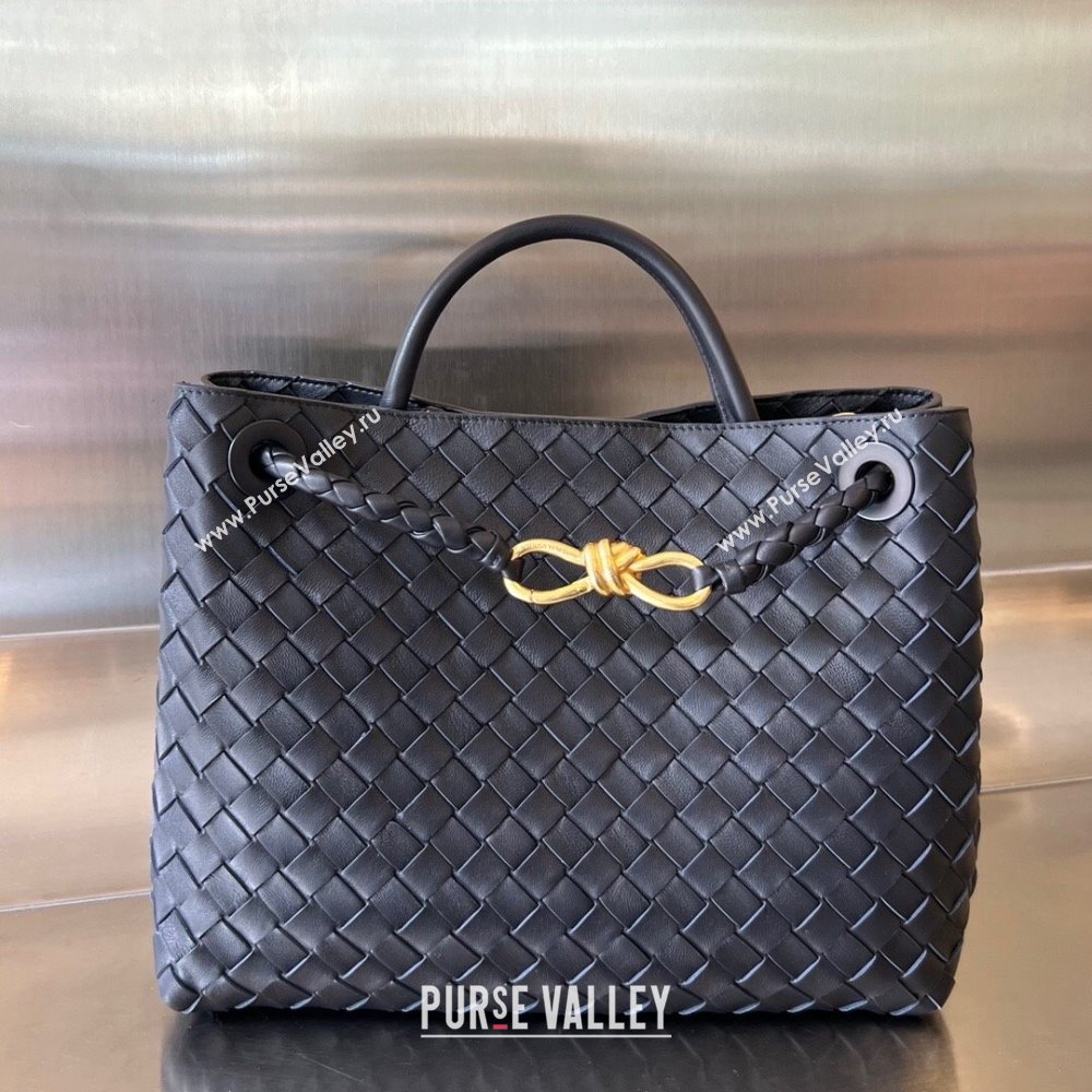 Bottega Veneta Medium Andiamo Top Handle Bag in Intrecciato Leather 743572 Space/Gold 2025 0731 (WT-250731019)