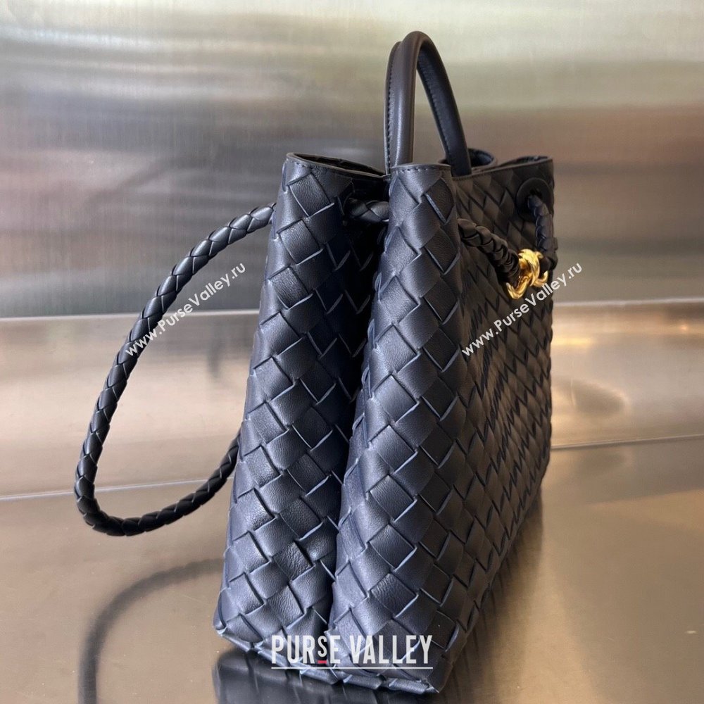 Bottega Veneta Medium Andiamo Top Handle Bag in Intrecciato Leather 743572 Space/Gold 2025 0731 (WT-250731019)