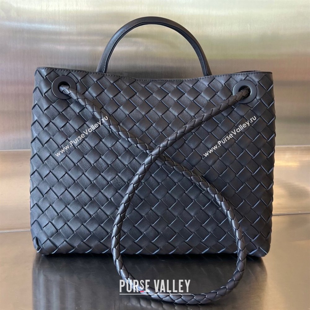 Bottega Veneta Medium Andiamo Top Handle Bag in Intrecciato Leather 743572 Space/Gold 2025 0731 (WT-250731019)