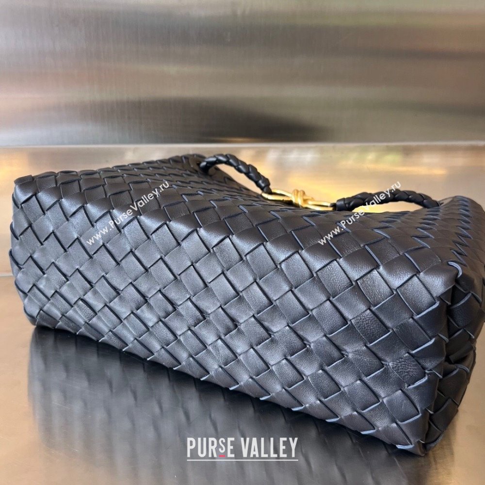 Bottega Veneta Medium Andiamo Top Handle Bag in Intrecciato Leather 743572 Space/Gold 2025 0731 (WT-250731019)